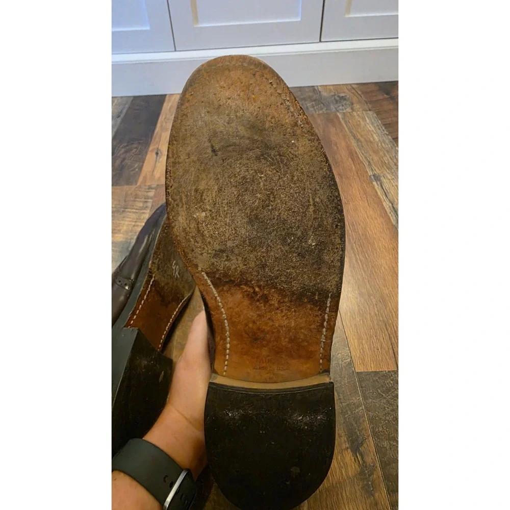 VTG Johnston & Murphy Dress Shoe Men 10.5 Oxblood Cap Toe Balmoral Oxford Brogue